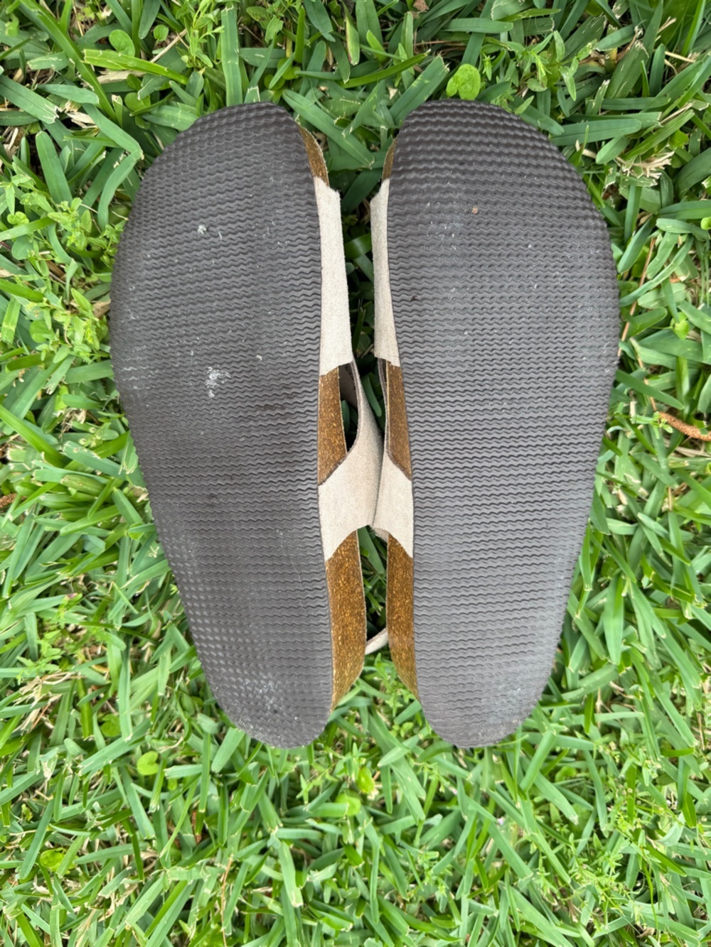 Autenti  Taupe Suede Cork Footbed Sandals Double Strap Slide  US 9.5 - Picture 5 of 5